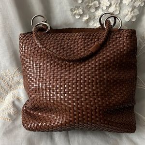 Leather brown basket weave Talbots very nice bag “Leather”